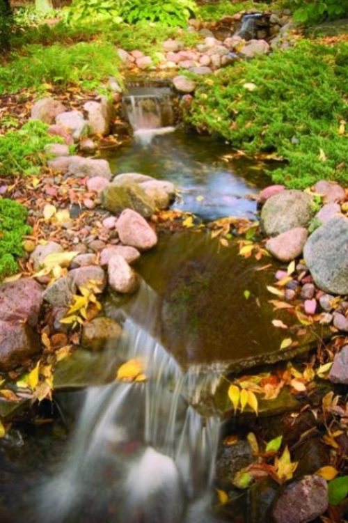 fountain garden slab stone spill fall