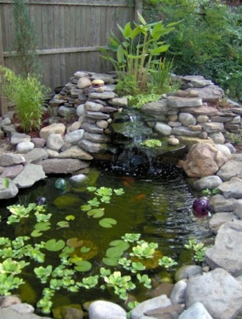 fountain garden water plant rock garden pebble