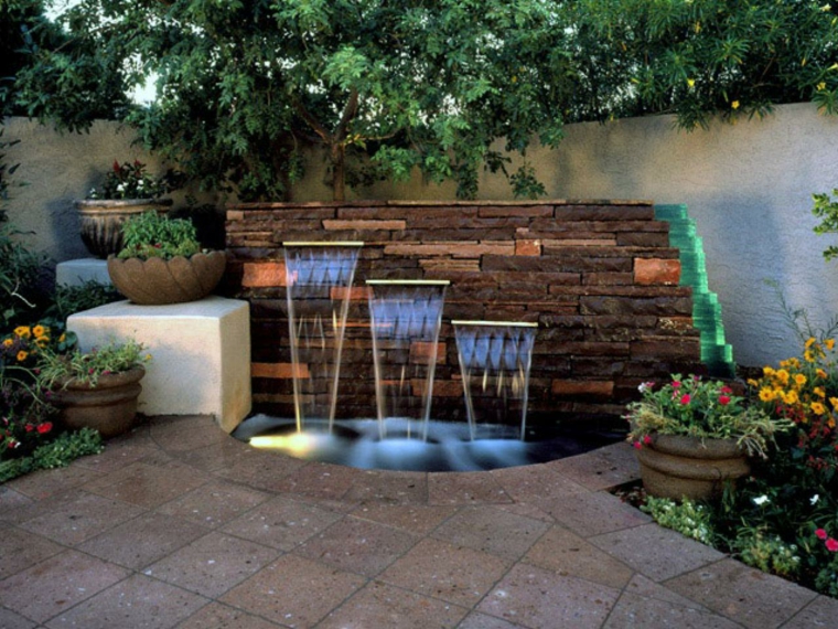 modern garden fountain stone idea