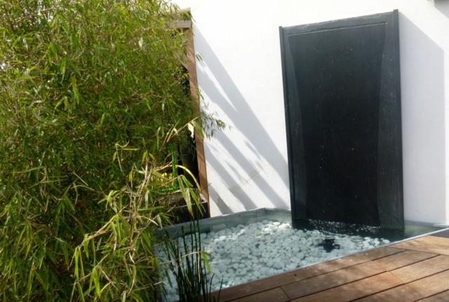 fountain garden wall slate zinc olive Olivier JOANNIN