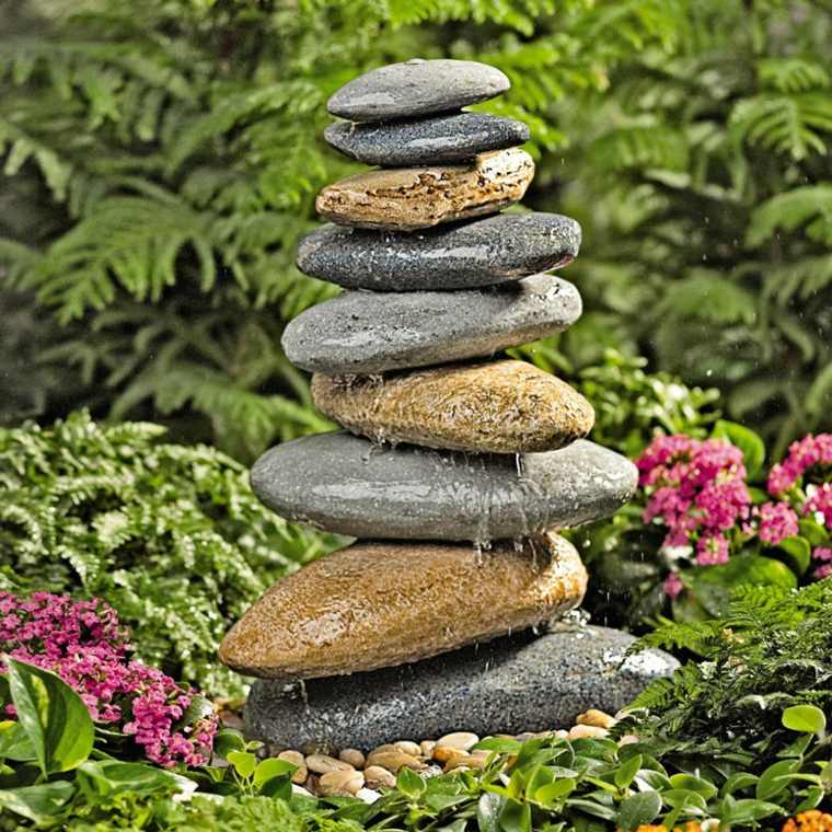 garden fountain modern stone idea landscaping outdoor