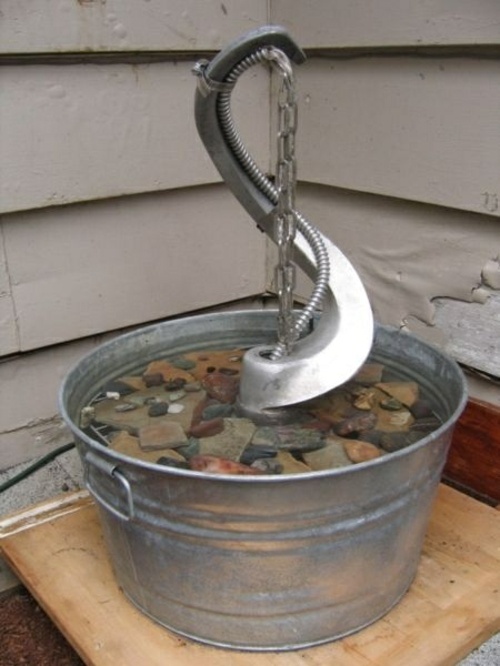 fountain bucket metal diy tole balcony