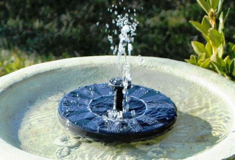 solar fountain garden idea
