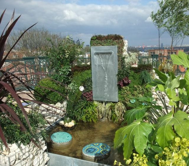 garden fountain zinc mural Olivier JOANNIN