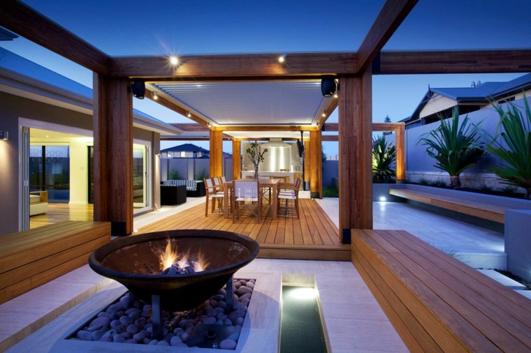 fireplace outdoor terrace dining areas