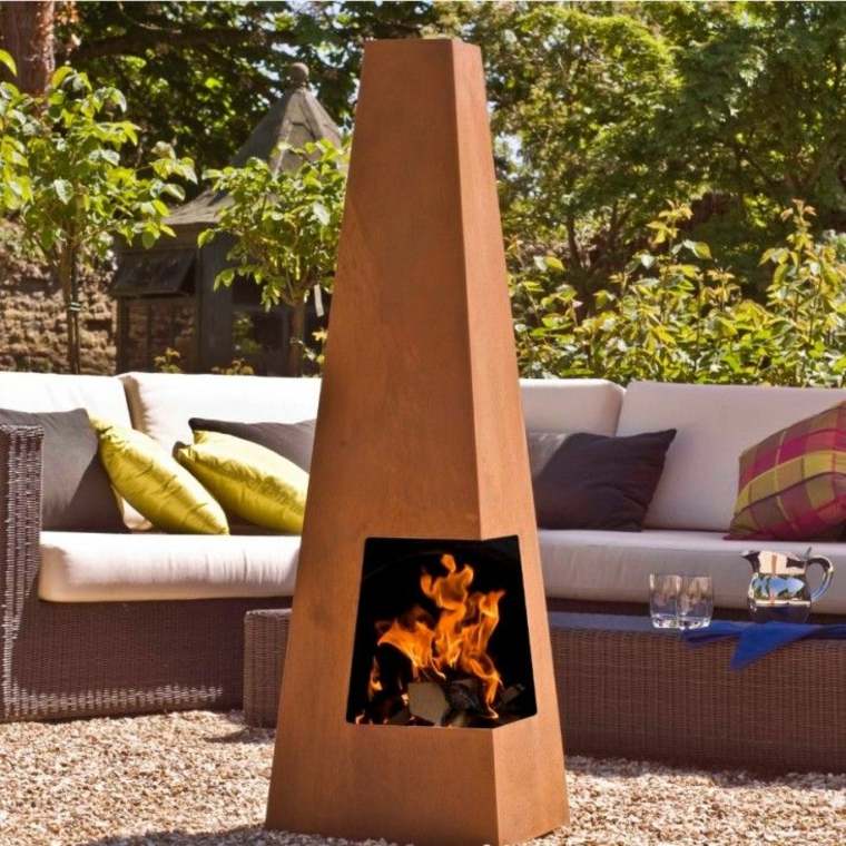 fireplace steel garden