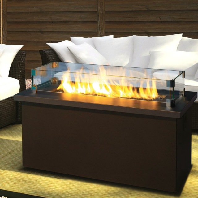 outdoor fireplace lounge sofa aquarium glass