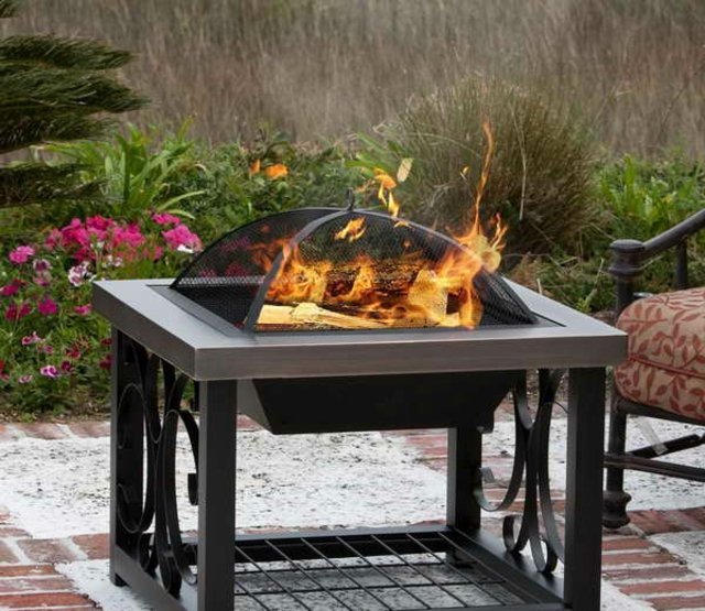 outdoor fireplace table brazier barbecue square