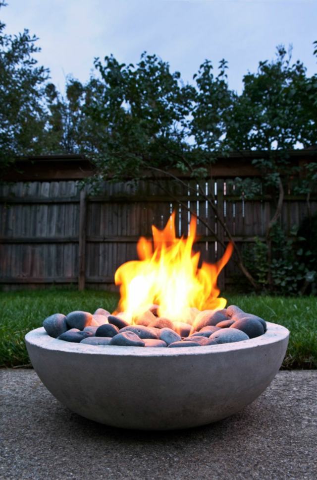 outdoor firebox basin bowl garden fire concrete