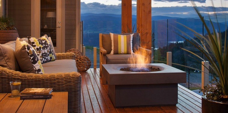 outdoor fireplaces terrace deco zen ambiance