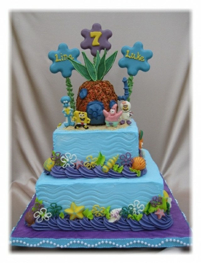 layered cake inspired cartoon bob sponge