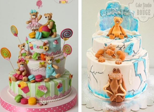 ornate animal cartoon cakes