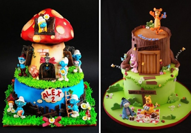 cakes theme smurf jungle book