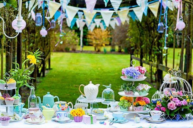 garden party colorful garland