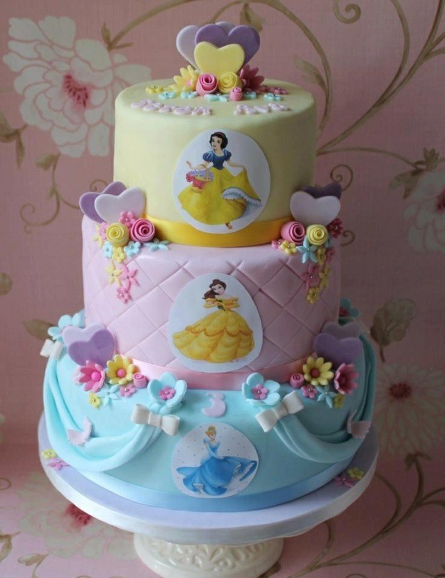 princesa torta ideja rojstni dan dekle modra roza roza rumena