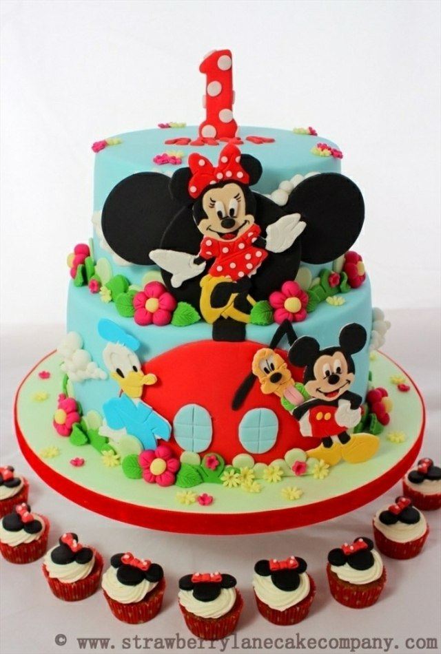 bursdagskake morsomt barn original minnie mus mickey mouse