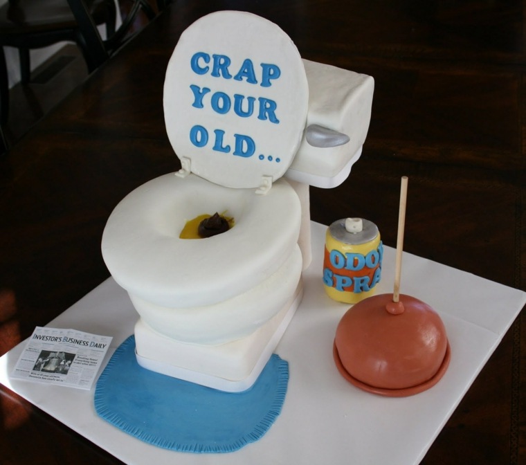 birthday cake original adult birthday used toilet