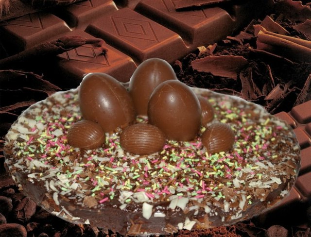 Easter egg chocolate cake