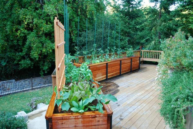 pot square wood diy idea arrange space outdoor kitchen garden balcony