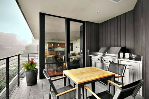 large modern barbecue balcony