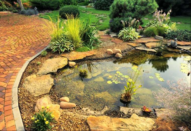 water gardens pond stone idea plants deco