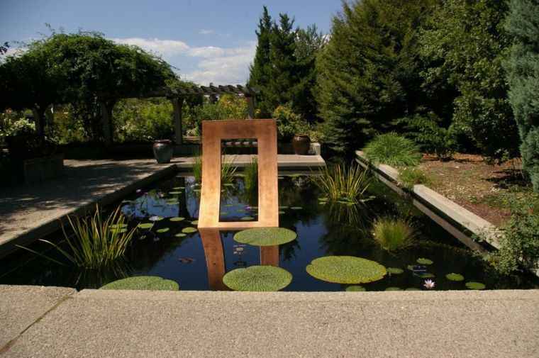 water lily pond deco idea outdoor modern plants