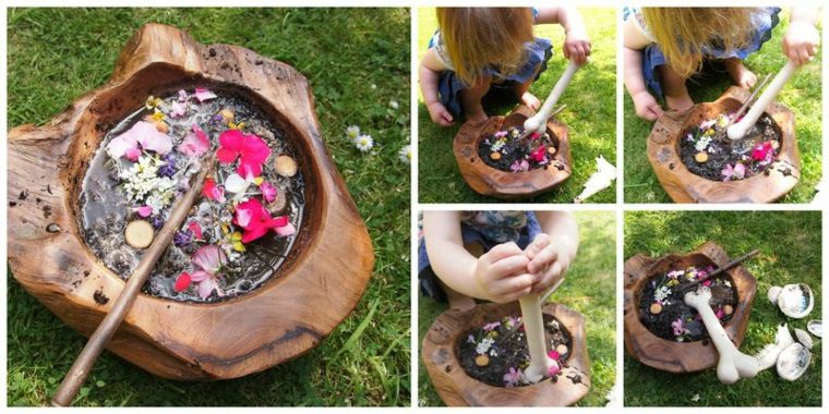 large wooden bowl for creative mixes