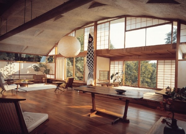 large living room japanese wood