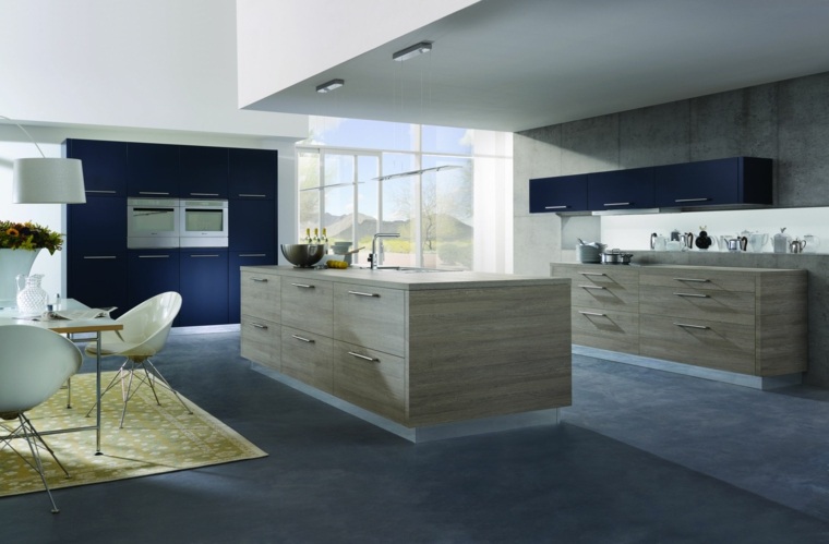 blue kitchen amenageme