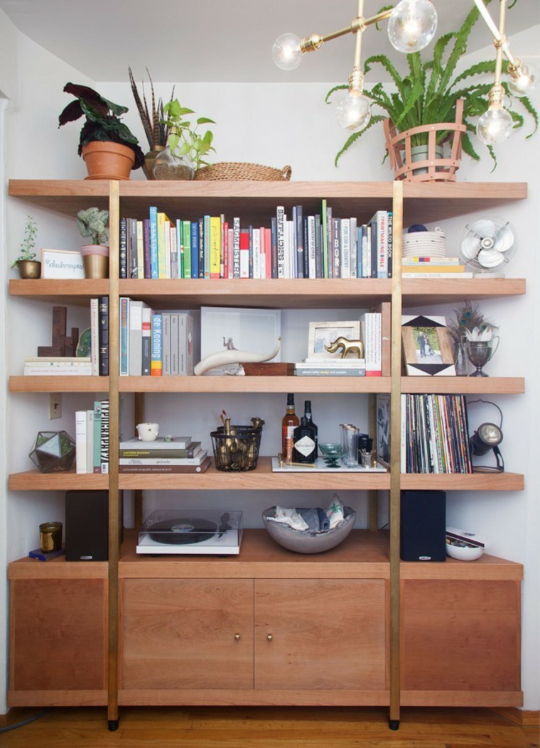 large plant on library furniture