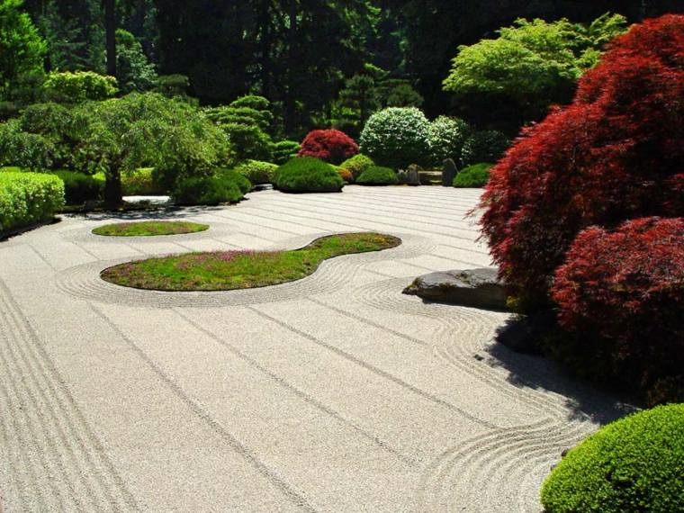 Japanese white gravel landscaping