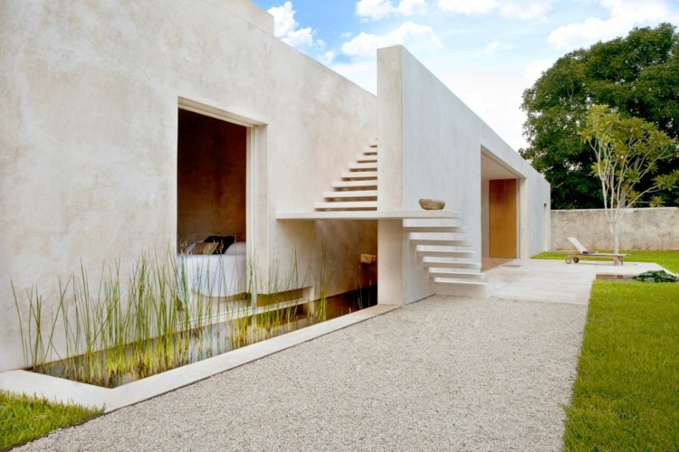 contemporary garden white gravel