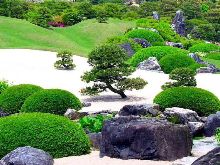 white gravel landscaped garden