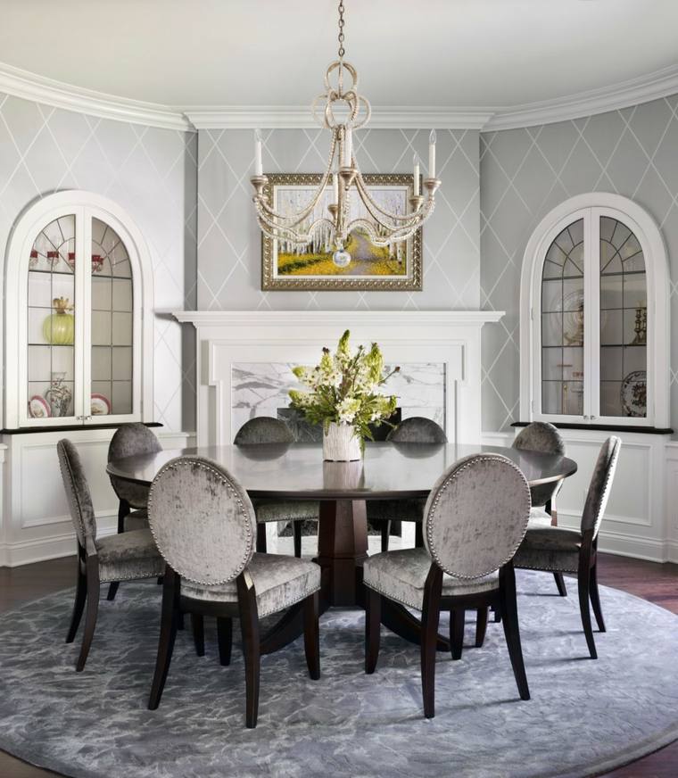gray dining room modern interior modern lighting