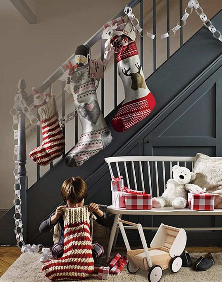 sock christmas decoration interior stair garland