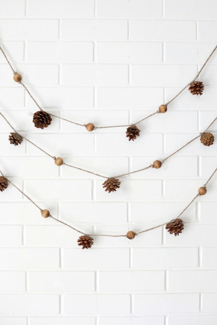 pinecone okrasite zid garland diy izvirno idejo