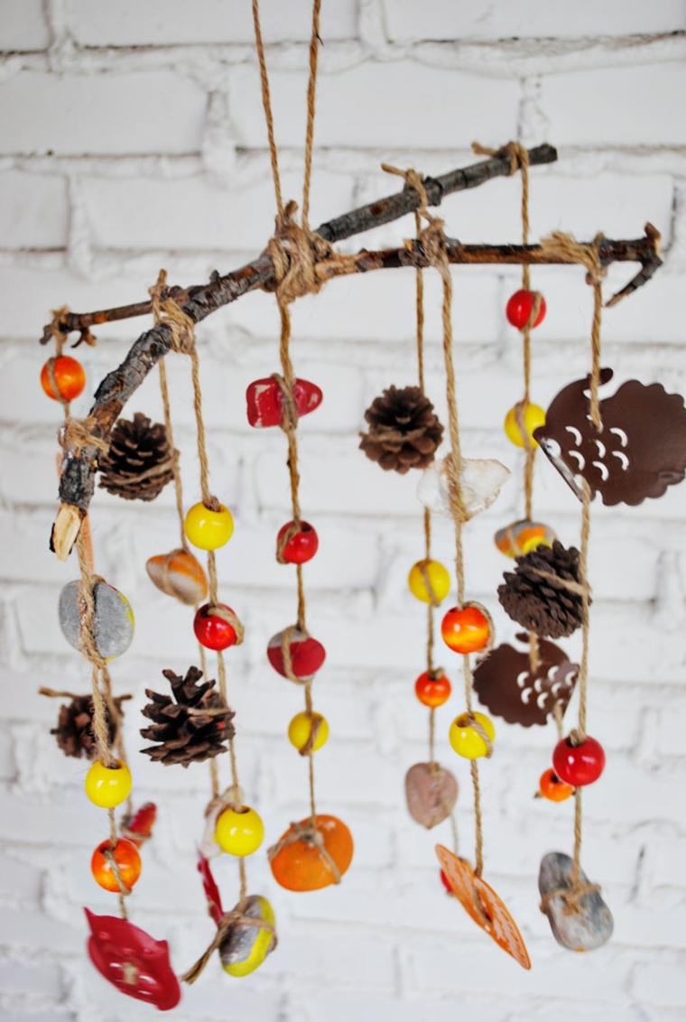 deco make yourself diy idea pine cones stone suspension