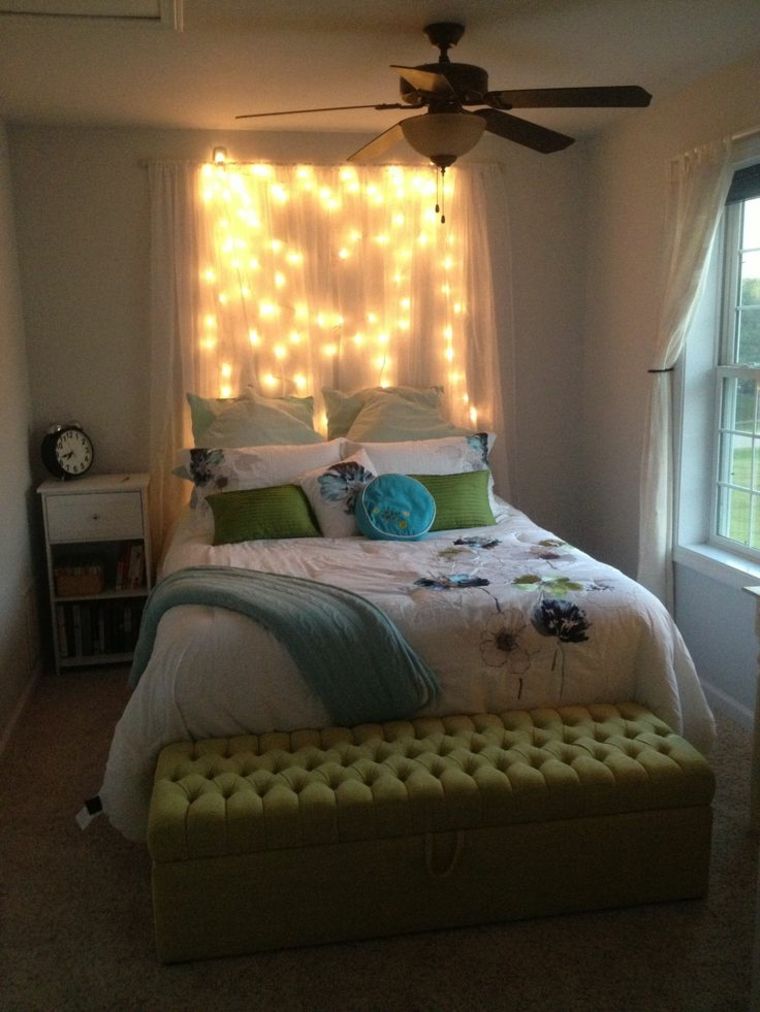 headboard light string bedroom lighting diy
