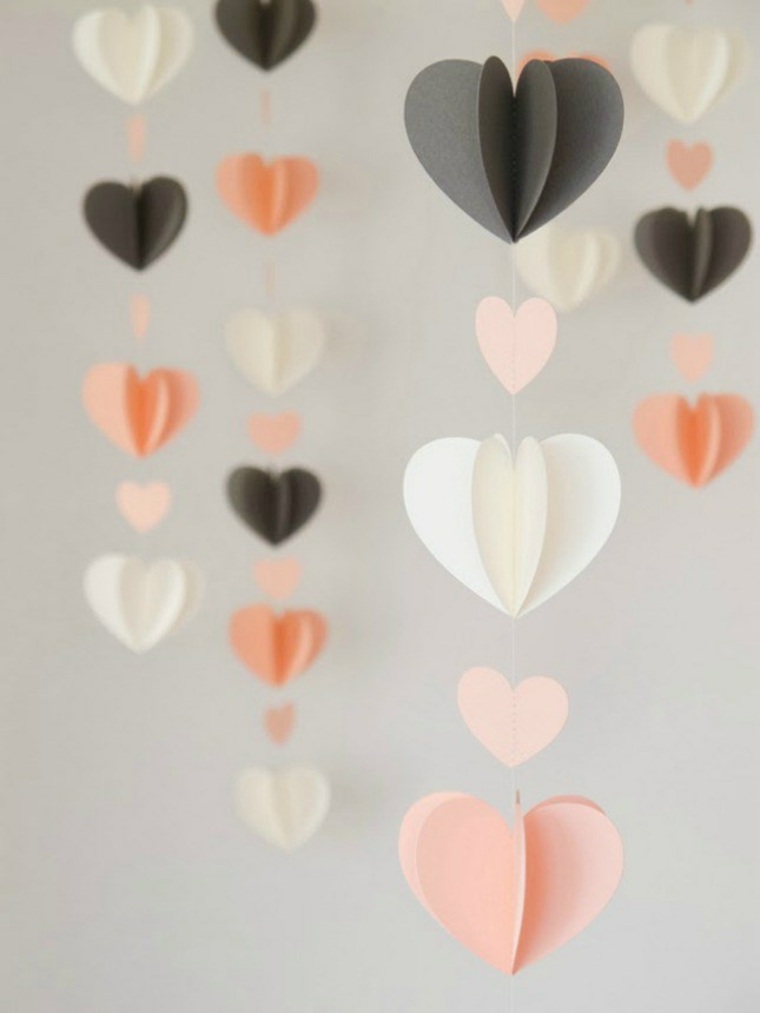 garland heart cardboard diy valentine day idea suspension