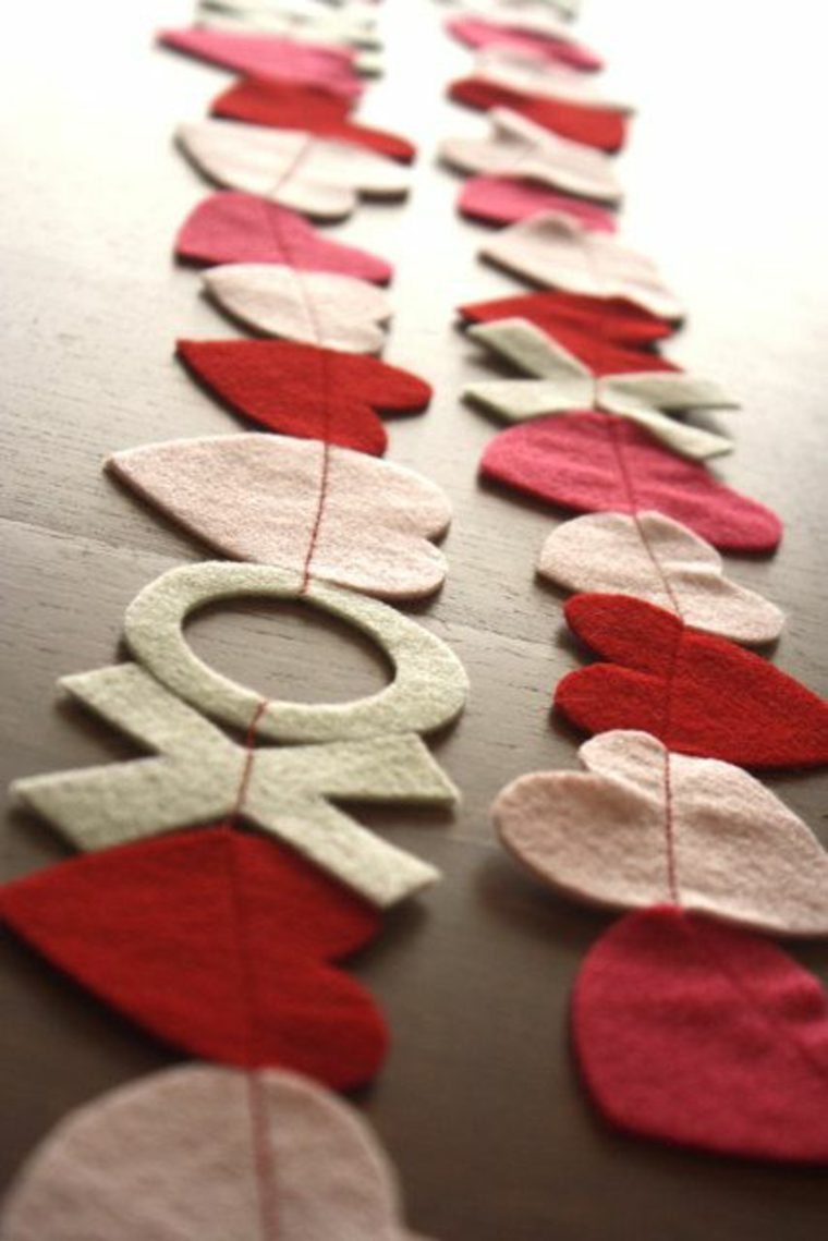 brico decoration valentine valentine garland fabric original idea