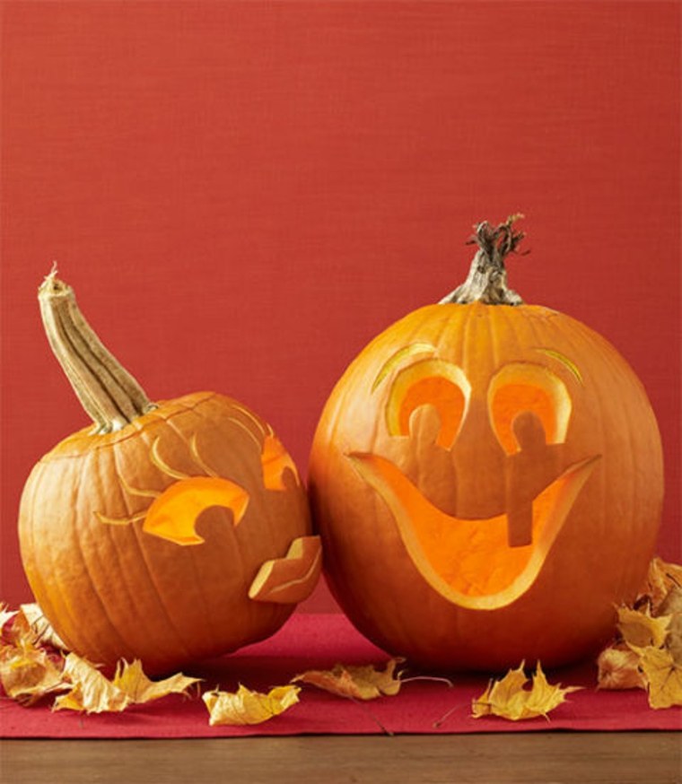 decorate a pumpkin for halloween idea leaves