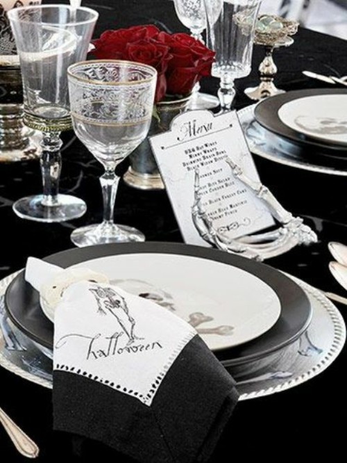 halloween deco wedding black allsaint plate