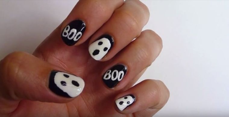 halloween-nagellack-glänsande-decoratinon-ghost-tutorial