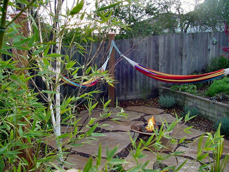 modern hammock multicolored garden