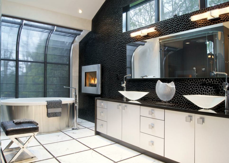 associate colors harmony bathroom black white