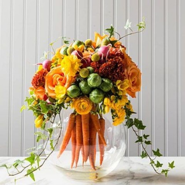 table idea decoration flowers original vegetables