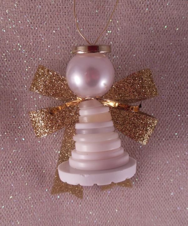 DIY-idé-lett-dekorasjon-Christmas Angel knapper