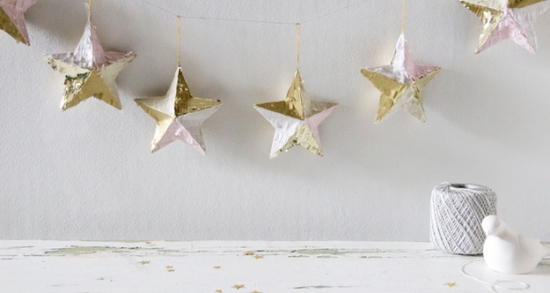 DIY idea-kalungan-Krismas-Star-emas