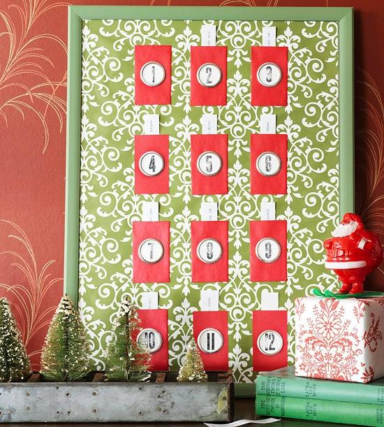 Advent kalendar idea-Rangka Kerja-kayu-kertas