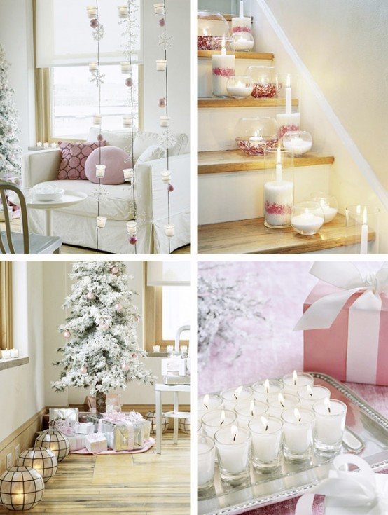 idea-deco-Christmas-candles-garlands-original-floating-candles-white Christmas decorating idea